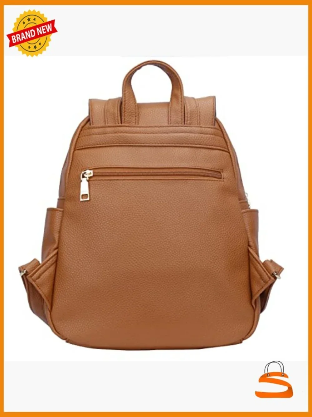 Quilted Faux Leather Backpack Purse with Wristlet - Women's Fashion Daypack